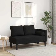 vidaXL Chaise lounge com almofadões tecido preto