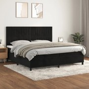 vidaXL Cama com molas/colchão 200x200 cm veludo preto