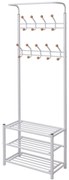 vidaXL Suporte para roupas com sapateira 68x32x182,5 cm branco