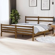 Estrutura de cama super king 180x200 cm pinho castanho-mel