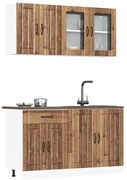 vidaXL 4 peças armário de cozinha conjunto Kalmar madeira velha