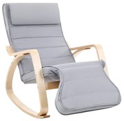 Cadeira de balanço para sala de estar com assento acolchoado | SONGMICS | 67 x 125 x 91 cm | cinzento claro | LYY42G.