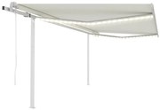 Toldo automático com LED e sensor de vento 4x3 m cor creme