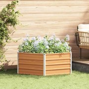 vidaXL Cama de Jardim Elevada Parece Madeira 129 x 129 x 45 cm