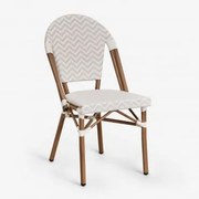 Cadeira De Jardim Empilhável De Alumínio Brielle Bistro Nude Beige - Gardénia Branco - Sklum