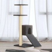 vidaXL Árvore p/ gatos c/ postes arranhadores sisal 92 cm cinza-escuro