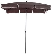 Outsunny Guarda Sol Reclinável Jardim Poliéster Alumínio Ferro Resistente Intempéries 198x130x240 cm Cor Marron | Aosom Portugal