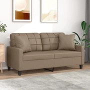 vidaXL Sofá 2 lugares + almofadas 140 cm couro artificial cappuccino