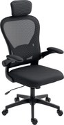 HOMCOM Cadeira de Escritório Giratória com Altura Ajustável Apoio para a Cabeça e Suporte Lombar Ajustáveis 58x63x115-125 cm Preto | Aosom Portugal