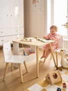 Conjunto mesa e 2 cadeiras com ursinho, para criança branco