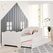 Cama infantil dupla ANNA 160x80 branca - colchão e estrado incluído