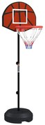 SPORTNOW Tabela de Basquetebol com Altura Ajustável 129-179 cm Aro de Basquetebol com Alvo Magnético e Dardos Ø38x129-179 cm Preto