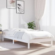 Estrutura cama pequena de solteiro 75x190cm pinho maciço branco