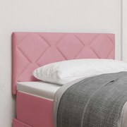 vidaXL Cabeceira LED - Design de Blocos de Diamante Rosa 80 cm em Veludo