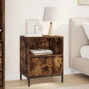 vidaXL Mesa-de-cabeceira com gaveta Carvalho fumado 49 x 36 x 61 cm