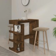 vidaXL Mesa de bar c/ prateleiras derivados de madeira carvalho fumado
