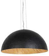 Candeeiro industrial suspenso preto com ouro 70 cm - Magna Moderno