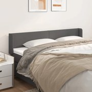 vidaXL Cabeceira cama abas couro artificial 183x16x78/88 cm cinzento