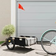 vidaXL Reboque de bicicleta tecido oxford/ferro preto