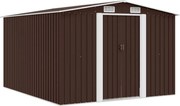 vidaXL Abrigo de jardim 257x298x178 cm metal castanho