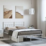 vidaXL Estrutura de cama com cabeceira 150x200 cm metal branco