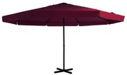 vidaXL Guarda-sol de exterior poste de alumínio 500 cm vermelho bordô