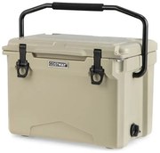 Caixa térmica portátil isolada rotomoldada de 50 QT com porta-copos integrados - cinza