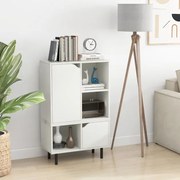 Armário aberto com prateleiras Cubos ajustáveis Pernas de metal para sala de estar 60 x 30 x 96,5 cm Branco