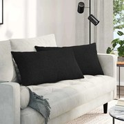 vidaXL Travesseiros de Sofá 2 pcs Preto 80 x 40 cm tecido
