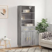 vidaXL Armário alto 69,5x34x180 cm derivados de madeira sonoma cinza
