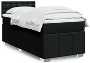vidaXL Cama com molas/colchão 80x200 cm tecido preto