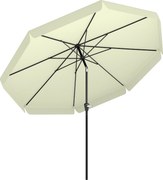 Outsunny Chapéu de Sol Jardim Ø266x250 cm Proteção UV50+ Alumínio Inclinável Teto Ventilação Manivela Resistente Bege | Aosom Portugal