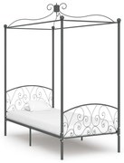 vidaXL Estrutura de cama com dossel 90x200 cm metal cinzento