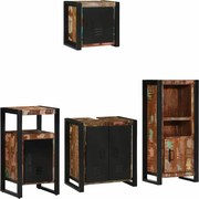 vidaXL Conjunto de Móveis para Banheiro 4 pcs Madeira Reforçada Sólida