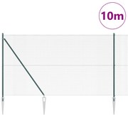 Cerca de Fio Soldado com 7 Postes Espigão Verde 1.5x10 m Aço