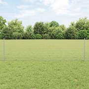 vidaXL Cerca de Arame Soldado com 5 Postes em U Prateados 0.6x10 m Aço