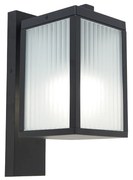 Lanterna de parede inteligente para exterior preta com vidro canelado incluindo WiFi A60 - Charlois