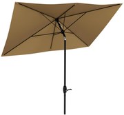 Outsunny Chapéu de Sol de Jardim 200x300x248 cm Proteção UV50+ Chapéu de Sol de Alumínio Inclinável com Teto de Ventilação e Manivela para Terraço Varanda Exterior Café