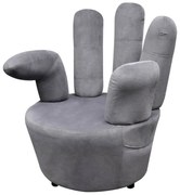 vidaXL Cadeira em forma de mão veludo cinzento