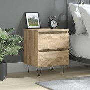 vidaXL Mesa de cabeceira 40x35x50 cm derivados madeira carvalho sonoma