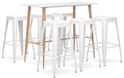 vidaXL 7 pcs conjunto de bar branco