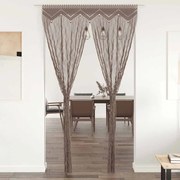 vidaXL Cortina em macramé 140x240 cm algodão cinzento-acastanhado