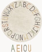 Tapete redondo para crianças artesanal Back To School, lavável