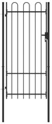vidaXL Portão de vedação individual com topo arqueado aço 1x2m preto