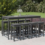 vidaXL 9 pcs conjunto de bar para jardim pinho maciço cinzento