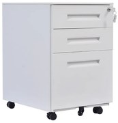 Armário de Escritório OLIMPO – 39x52x60 cm – Metálico com Rodas e 3 Ga