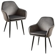 Pack 2 Cadeiras Chic Black - Cinza escuro