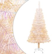 vidaXL Árvore Natal artificial + pontas iridescentes 150 cm PVC branco