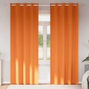 vidaXL Cortinas 2 pcs Laranja Brilhante 225 x 140 cm Poliéster