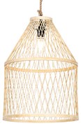 Candeeiro suspenso rural para exterior rattan 40x55 cm - Calamus Rústico